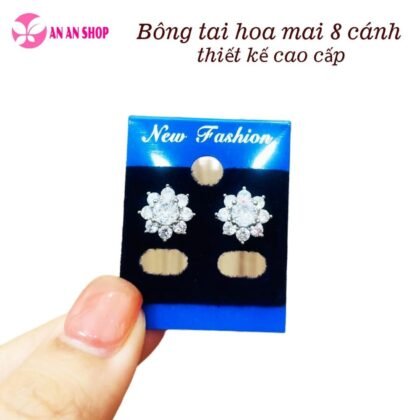 Bông tai hoa mai 8 cánh thiết kế cao cấp