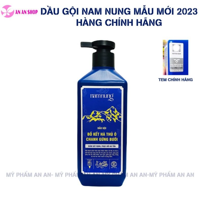 Dầu gội thảo dược NamNung Bồ kết, Hà thủ ô, Chanh, Gừng