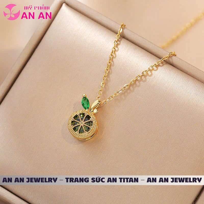 Dây Chuyền Titan Đính đá Zircon Mặt dây chuyền chanh