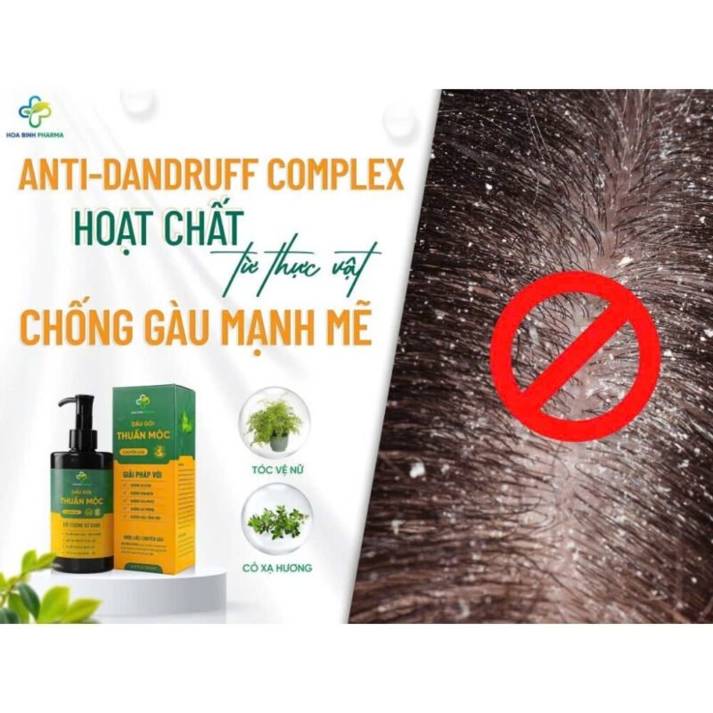 Dầu gội Thuần Mộc 300ml, Giúp làm sạch nấm da đầu, sạch gàu, trị rụng tóc - Hình ảnh 5