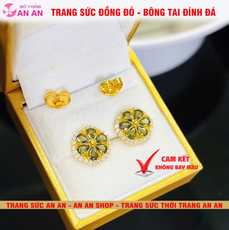 Bông Tai Đồng Đỏ Đính Đá Hình Ngôi sao 5 cánh Thời trang, Trang Sức Đồng Đỏ Không Bay Màu - AN AN JEWELRY - Hình ảnh 11