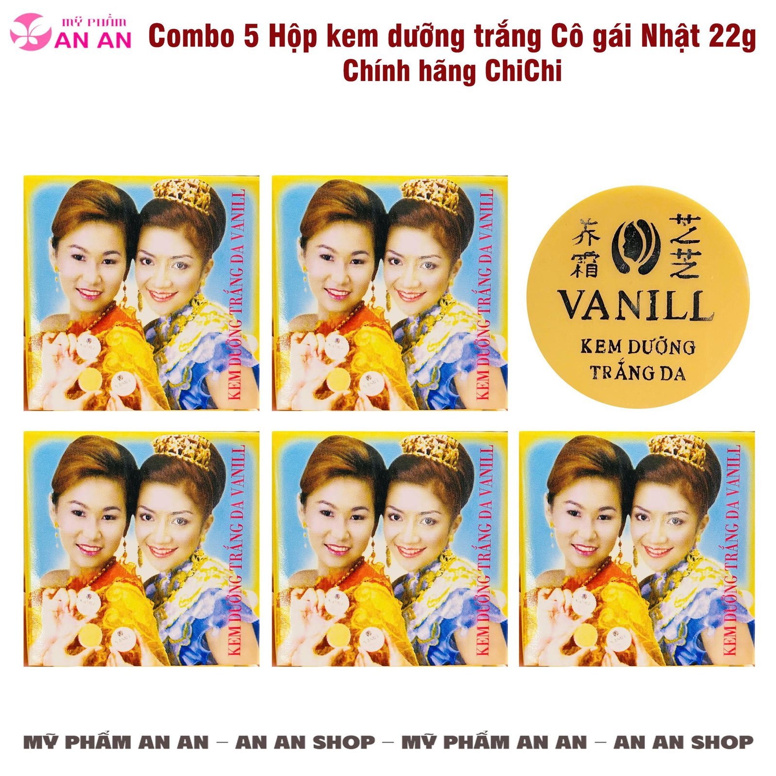 Kem dưỡng trắng da mặt Cô Gái Nhật Vanill 22g mờ thâm nám chính hãng ChiChi